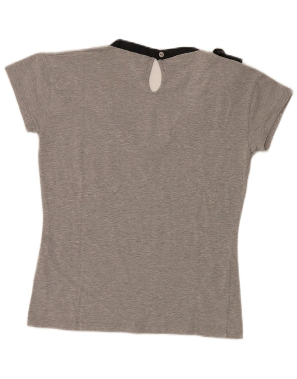 Asociación de Polo de EE. UU. Camiseta para mujer Top UK 40 Grande Algodón moteado gris