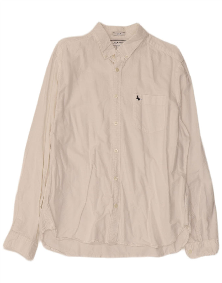 Camisa Jack Wills Hombre Slim Fit XL Algodón Blanco