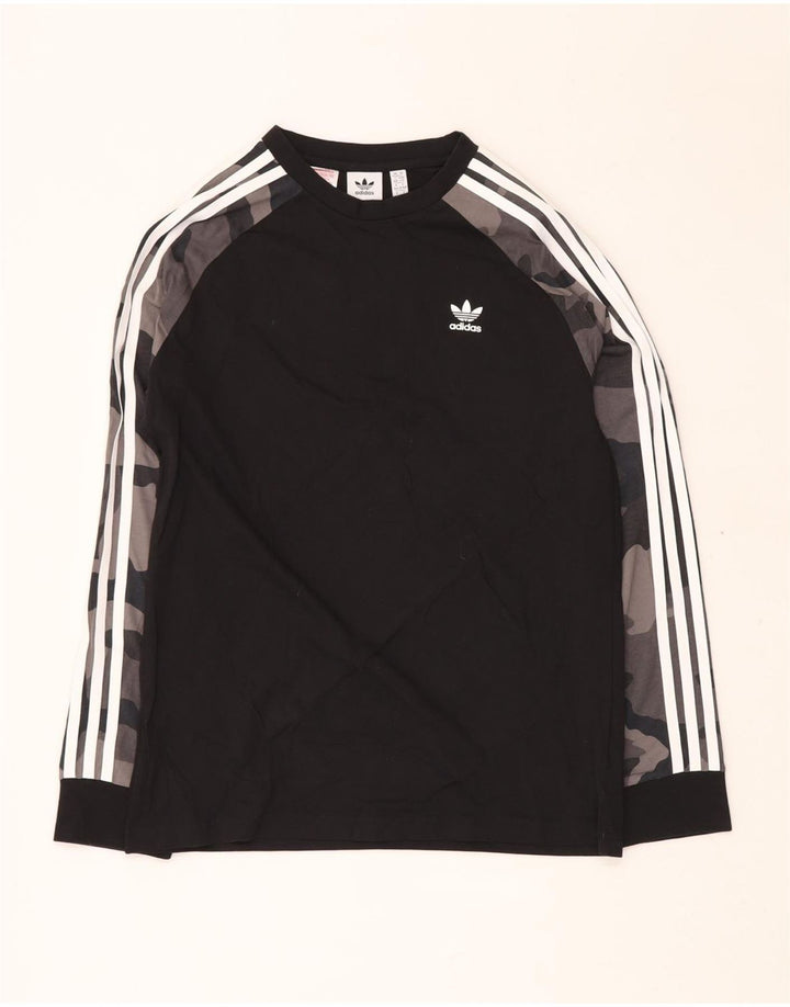 ADIDAS Camiseta Niño Manga Larga 13-14 Años Negro Camuflaje Algodón