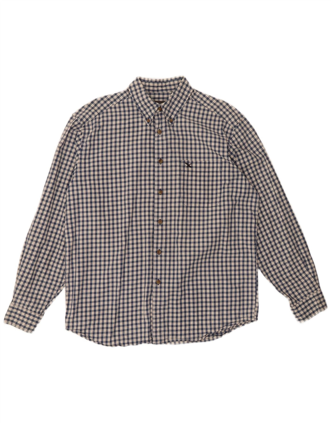 Eddie Bauer Camisa De Franela De Algodón A Cuadros Azul Medio - Hombre