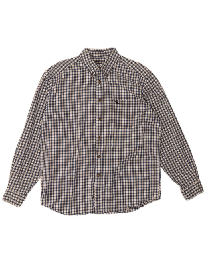 Eddie Bauer Camisa De Franela De Algodón A Cuadros Azul Medio - Hombre