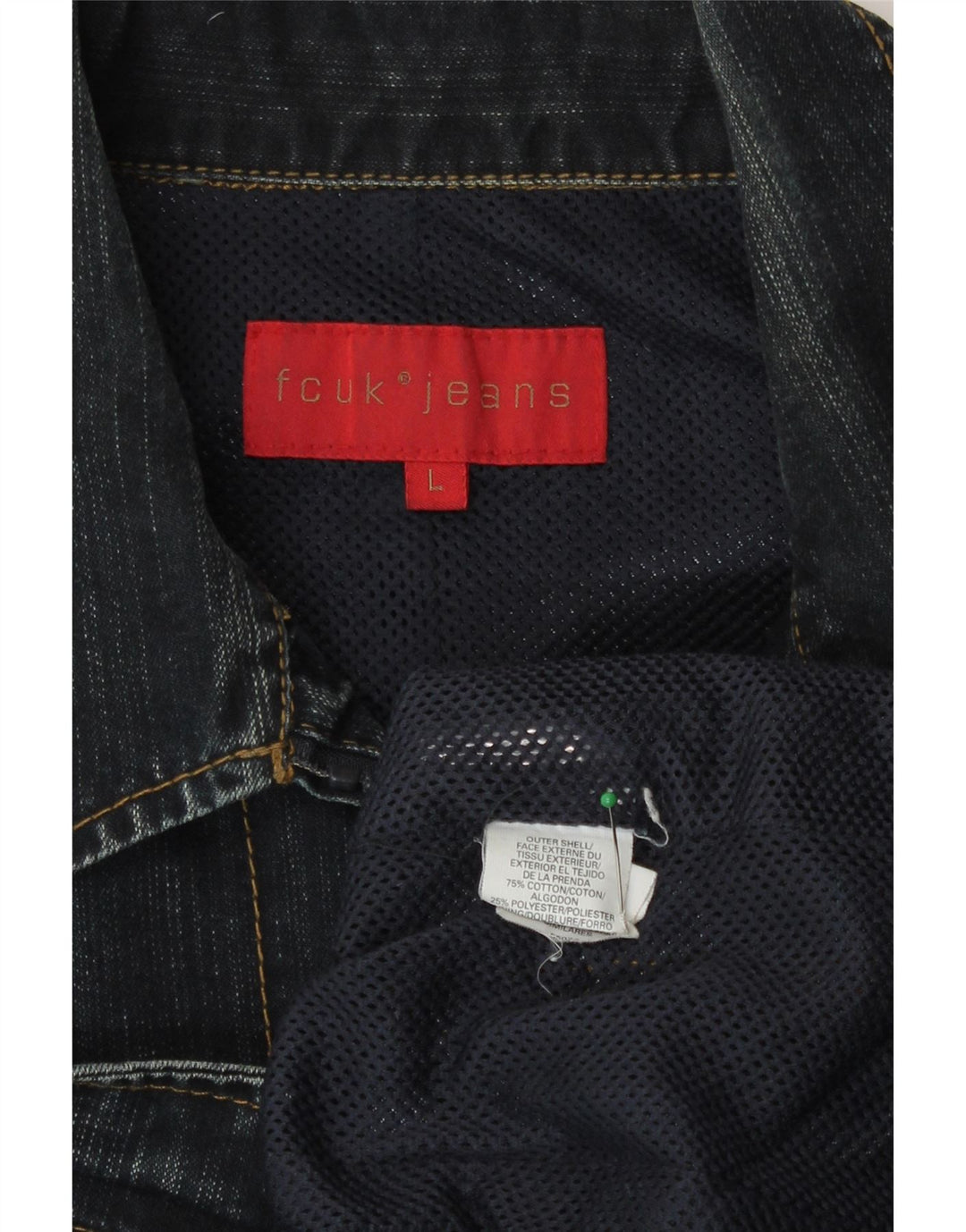 Fcuk Chaqueta vaquera para hombre UK 40 Grande Algodón azul marino