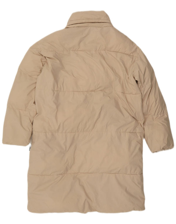 ZARA Mujer Abrigo Acolchado Extragrande UK 6 XS Poliéster Beige