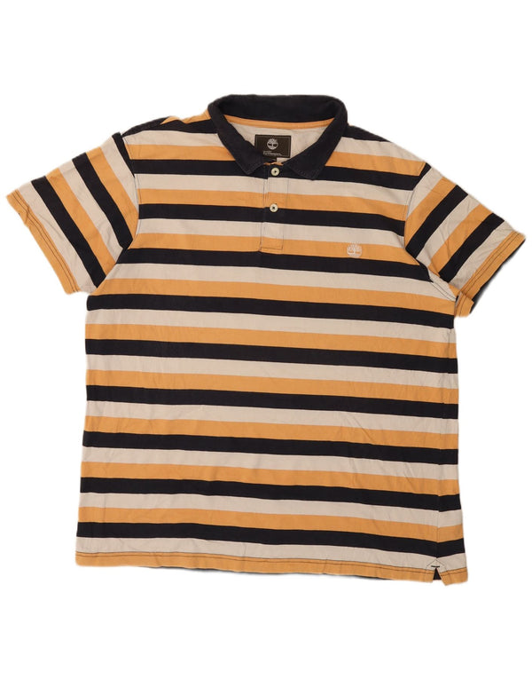 Timberland Polo Earthkeepers de corte regular para hombre, talla 2XL, rayas amarillas