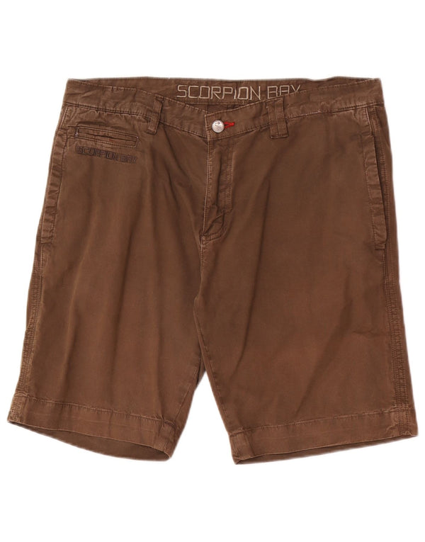 Scorpion Bay Pantalones cortos chinos regulares para hombre W33 Algodón marrón medio