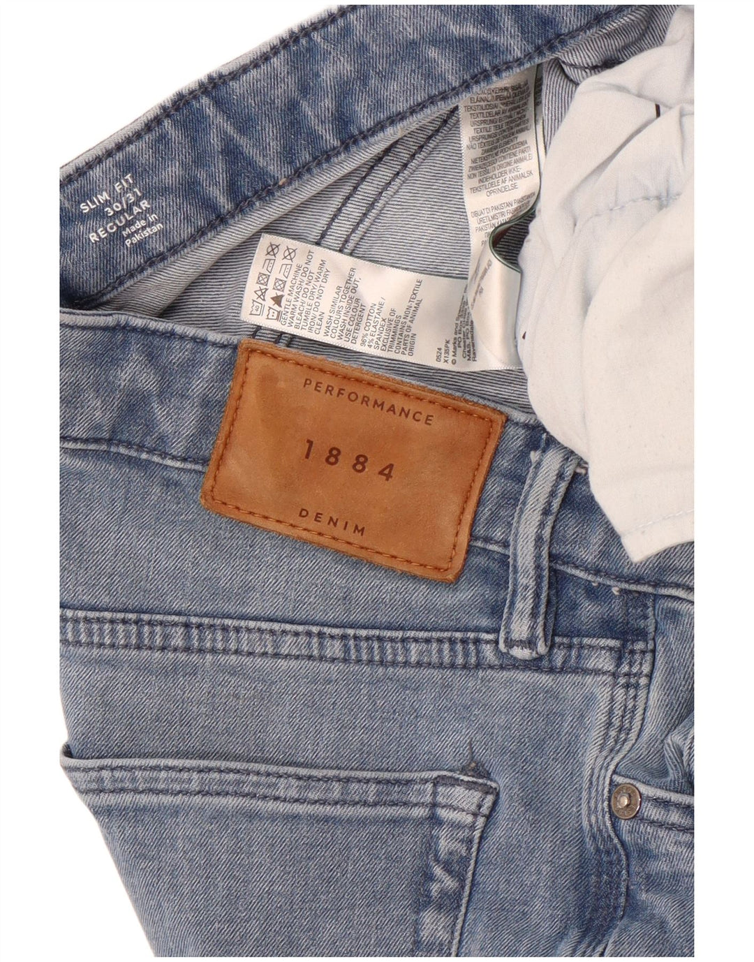 Marks & Spencer Vaqueros ajustados regulares para hombre W30 L31 Algodón azul