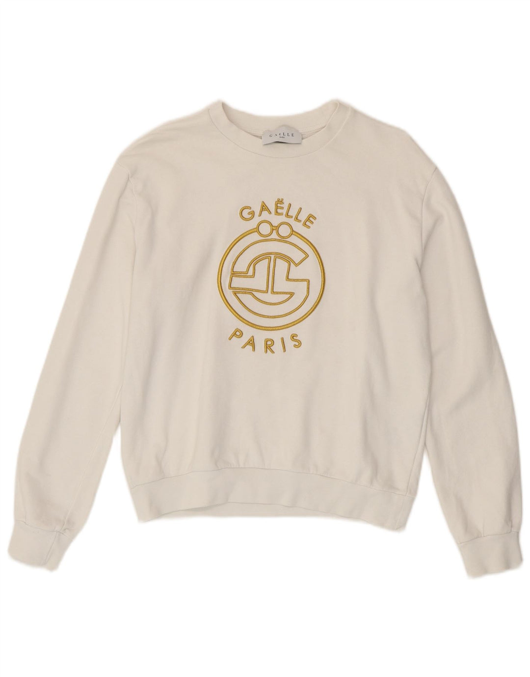 Gaelle Sudadera de gran tamaño con estampado gráfico para mujer UK 10 Small White Cotton