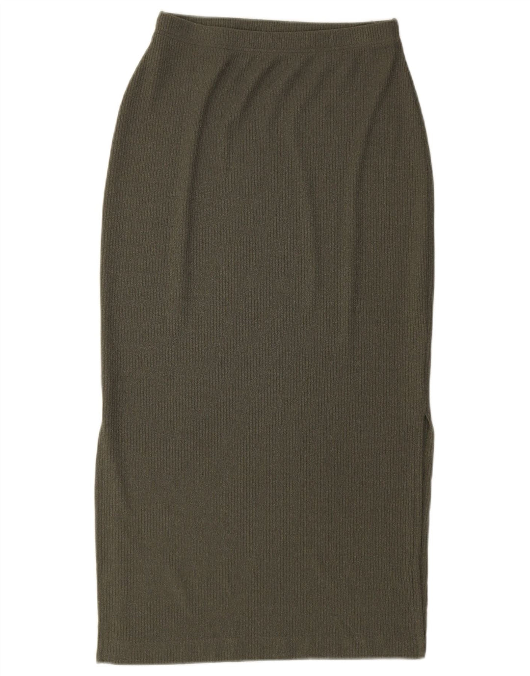 Marks & Spencer Falda midi de punto para mujer UK 12 Medium W28 Caqui Poliéster