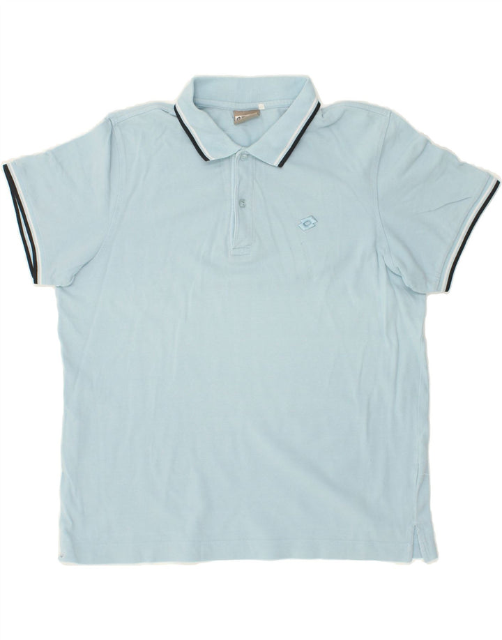LOTTO Mens Polo Shirt XL Blue Cotton Vintage Lotto and Second-Hand Lotto from Messina Hembry 