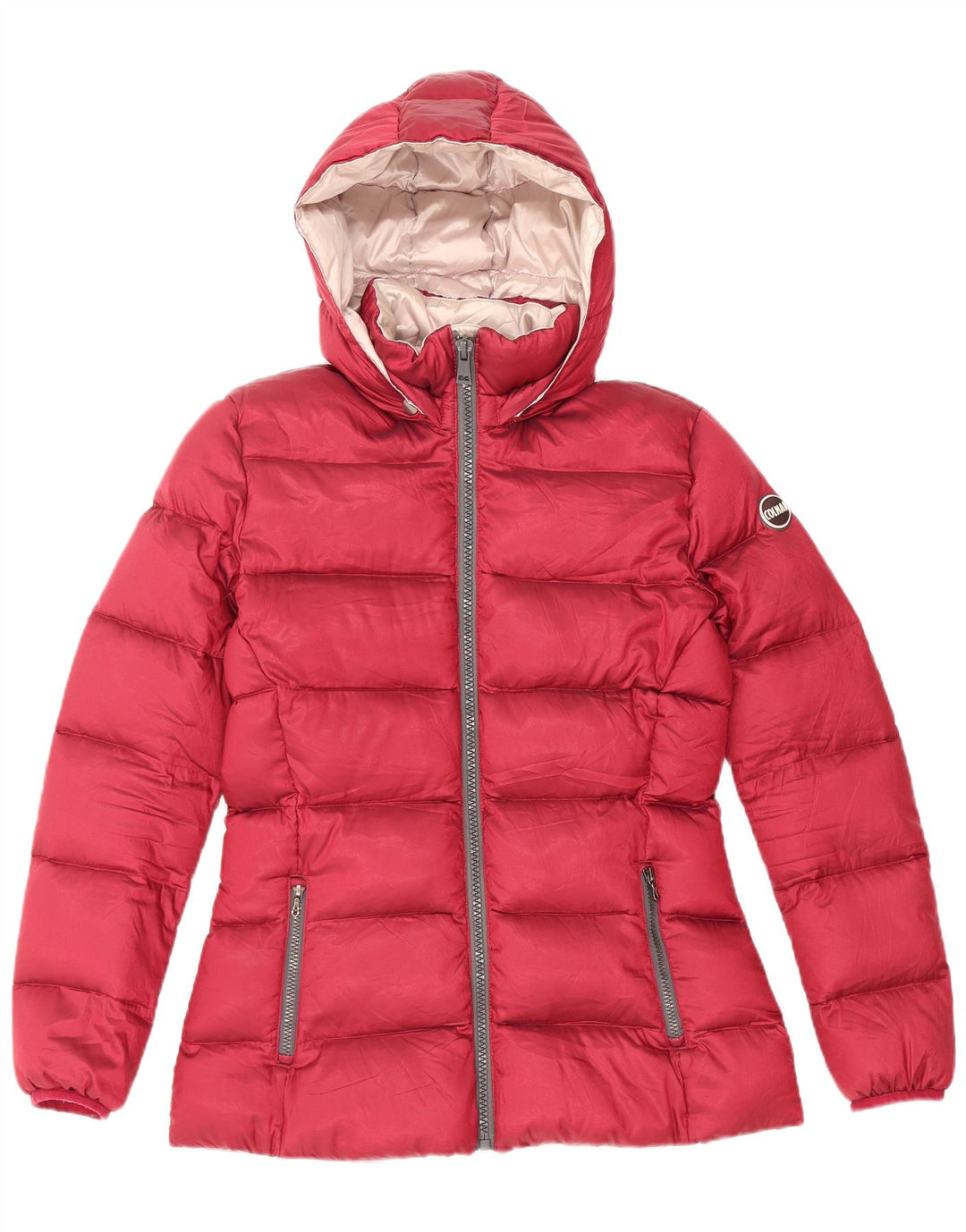 Colmar Mujer Chaqueta Acolchada Con Capucha IT 46 Grande Poliéster Rojo