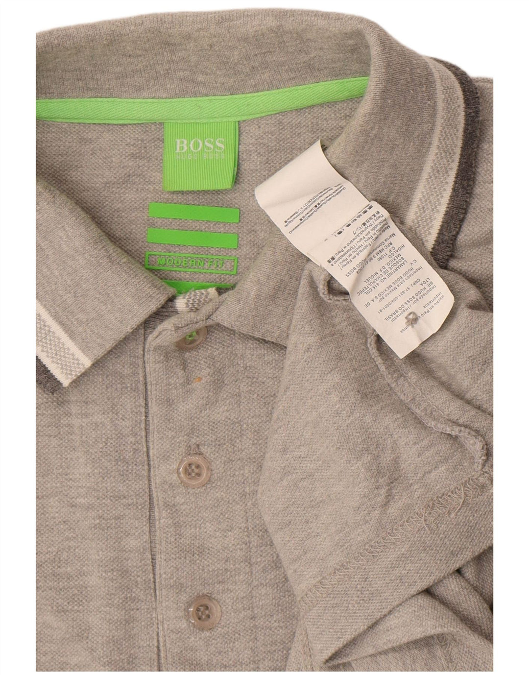 Hugo Boss Hombre Polo De Ajuste Moderno XL Algodón Gris