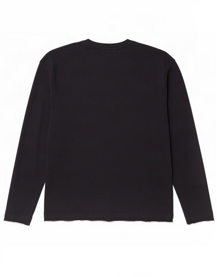 Zara Hombre Top Manga Larga Algodón Azul Marino Medio