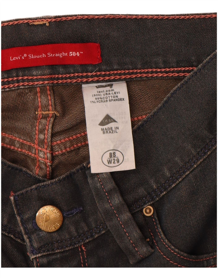Levi's Jeans rectos holgados 504 para mujer US 8 Medium W29 L30 Azul marino