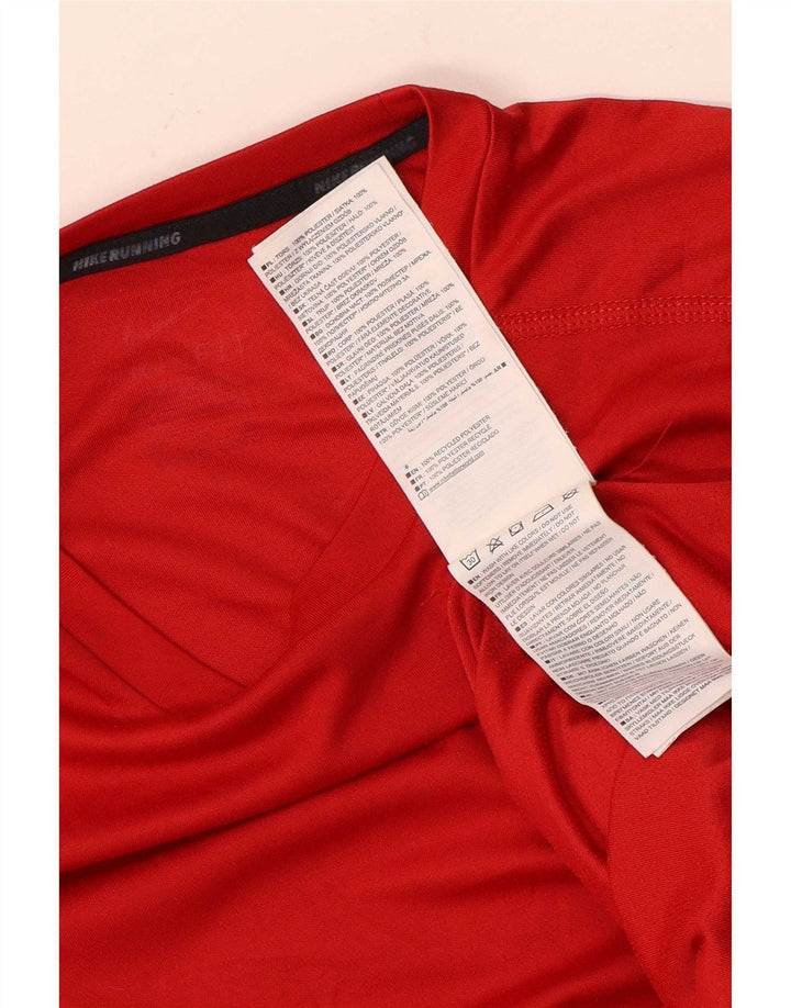 Camiseta Nike Dri Fit Graphic para hombre, parte superior de poliéster rojo mediano
