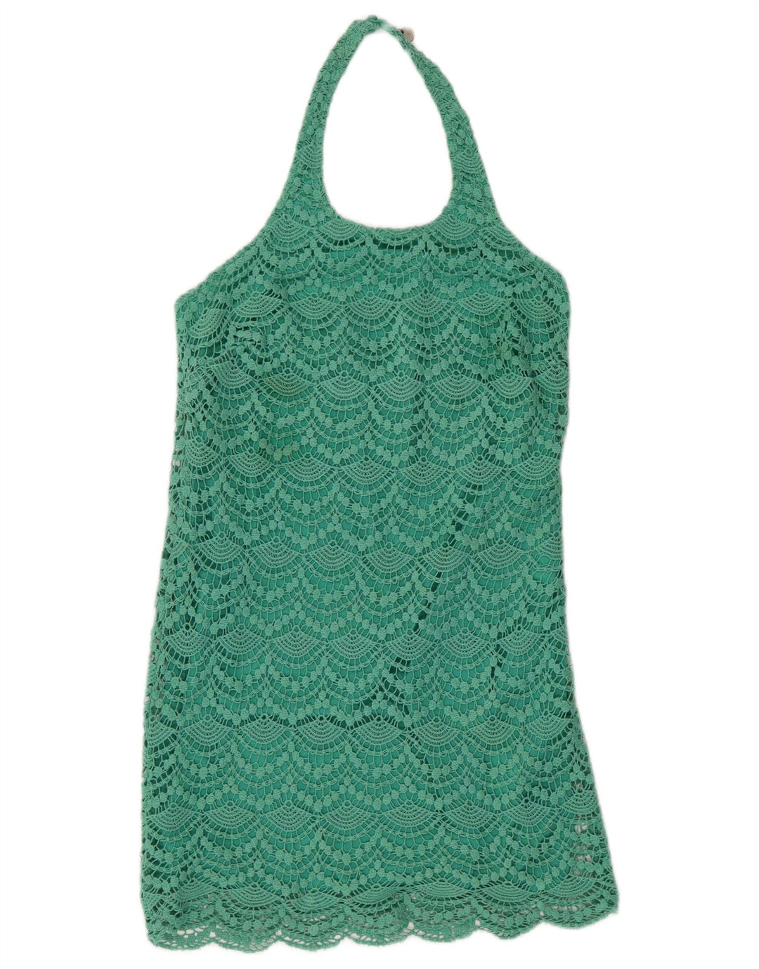 GUESS Vestido halter de encaje para mujer UK 4 XS Algodón verde