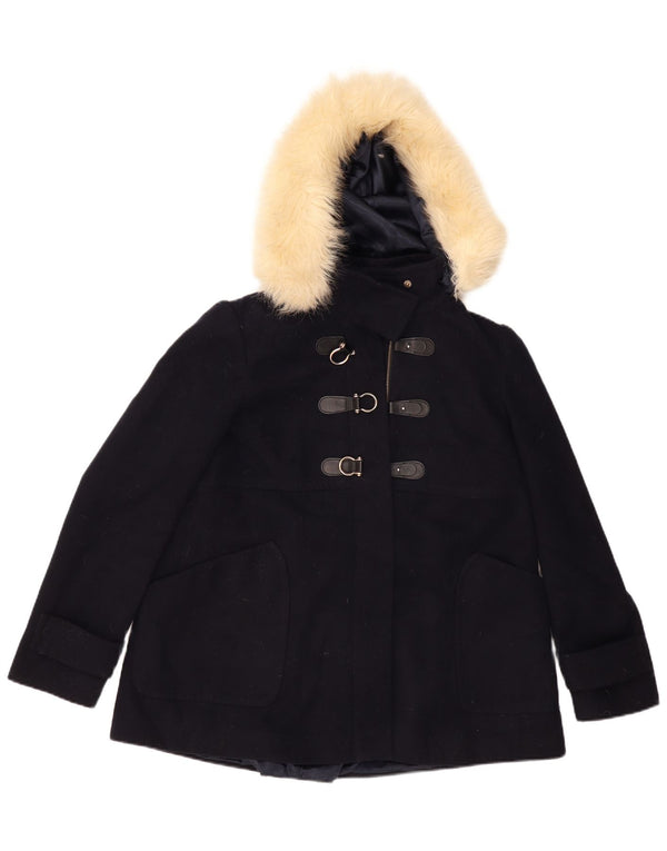 Topshop Chaqueta de lona con capucha para mujer UK 12 Medium Azul marino