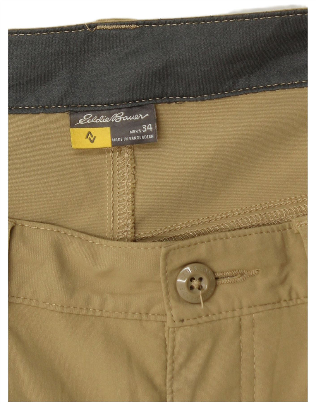 Eddie Bauer Pantalones cortos cargo para hombre W34 Nylon caqui grande