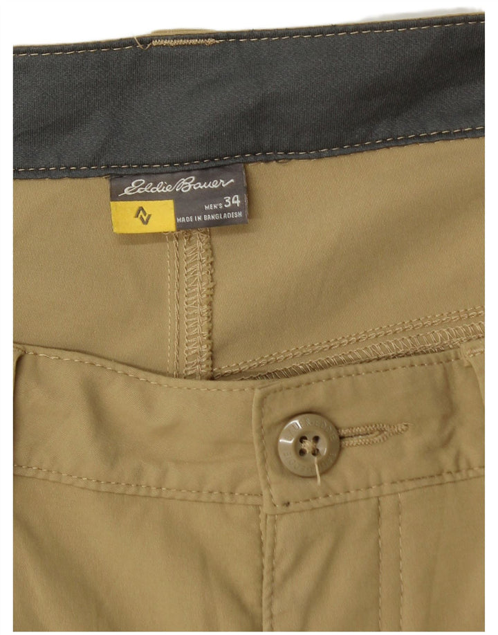 Eddie Bauer Pantalones cortos cargo para hombre W34 Nylon caqui grande