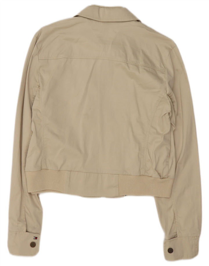 Tommy Hilfiger Chaqueta Bomber Corta para Mujer UK 46 Grande Algodón Beige