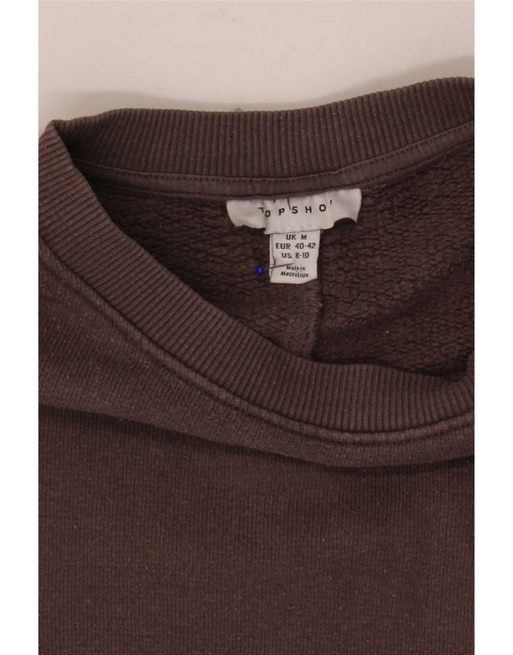 Topshop - Sudadera corta de gran tamaño para mujer, talla 40, algodón gris medio