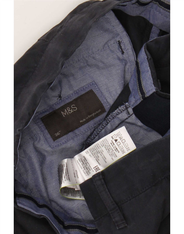 Marks & Spencer Pantalones cortos chinos para hombre W36 Grande Algodón azul marino