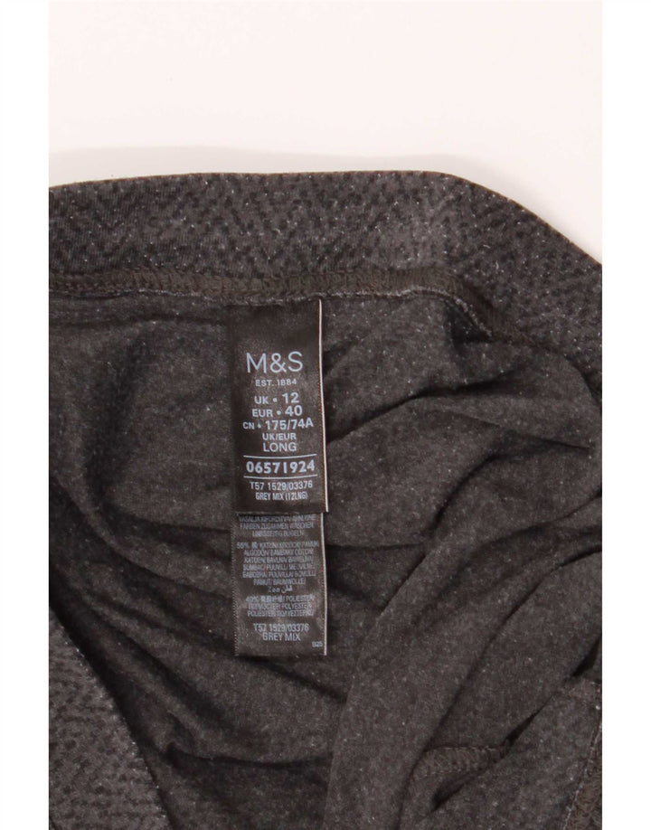 Marks & Spencer Leggings para mujer Reino Unido 12 Algodón Chevron gris medio