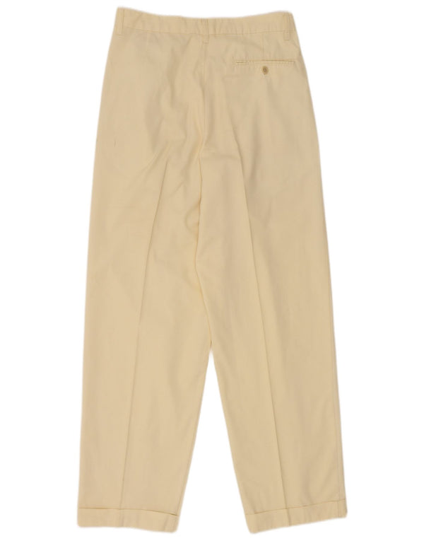 Stefanel Pantalones chinos de cintura alta para mujer IT 46 Large W28 L29 Amarillo