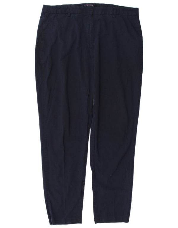 Marks & Spencer Pantalones de traje cónicos para mujer UK 18 XL W36 L28 Azul marino