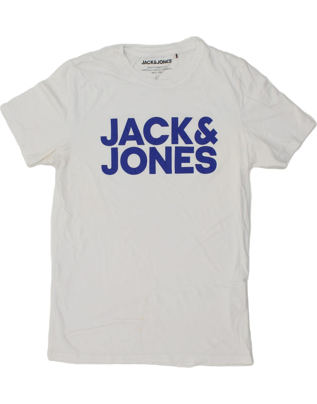 JACK & JONES Mens Graphic T-Shirt Top Large White Cotton Vintage Jack & Jones and Second-Hand Jack & Jones from Messina Hembry 
