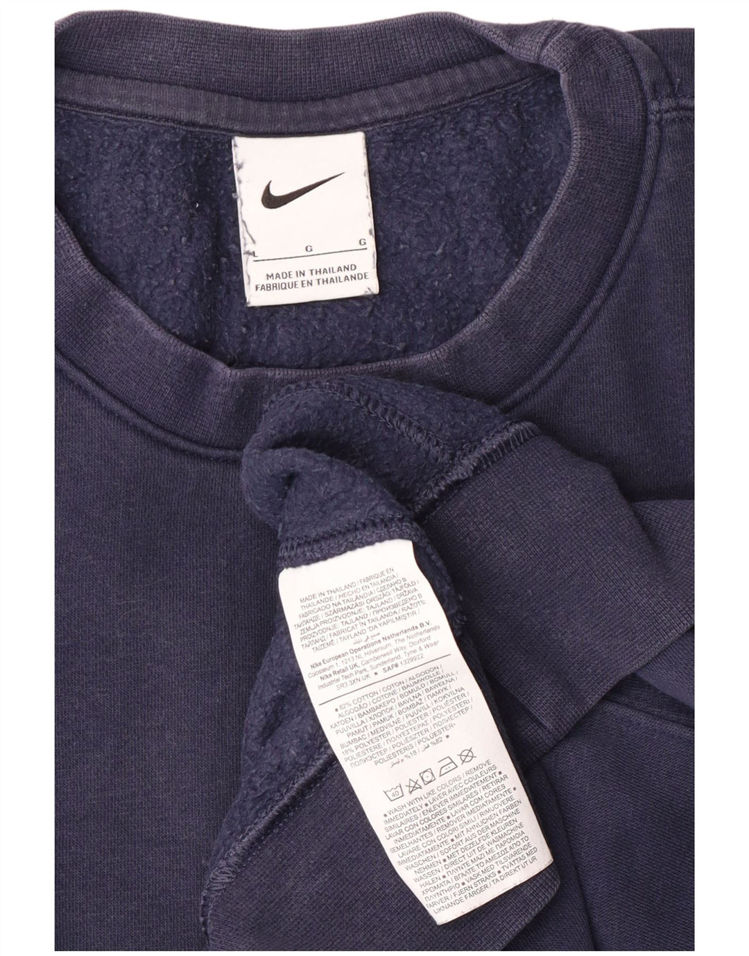 Nike Hombre Sudadera Jumper Grande Azul Marino Algodón