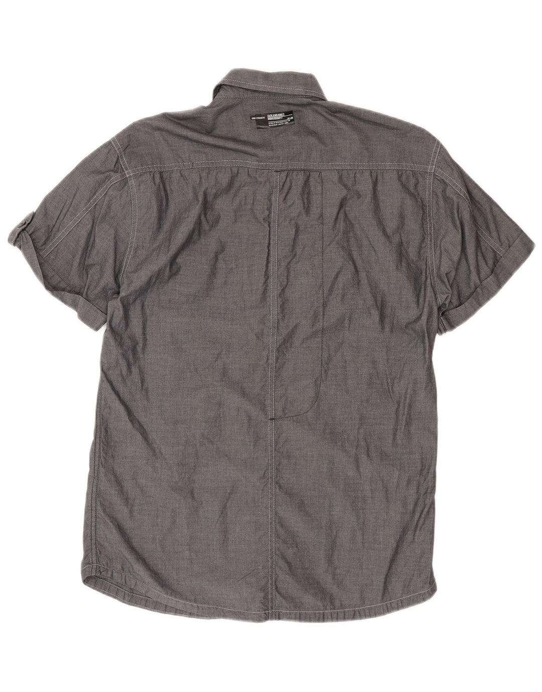 Camisa Jack & Jones Hombre Manga Corta Algodón Gris Medio