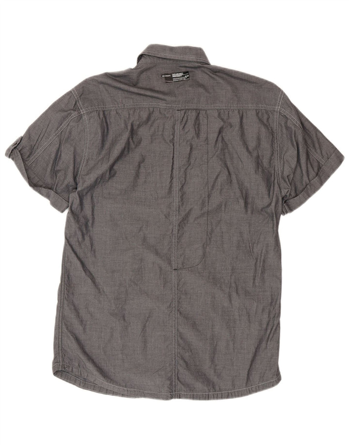 Camisa Jack & Jones Hombre Manga Corta Algodón Gris Medio