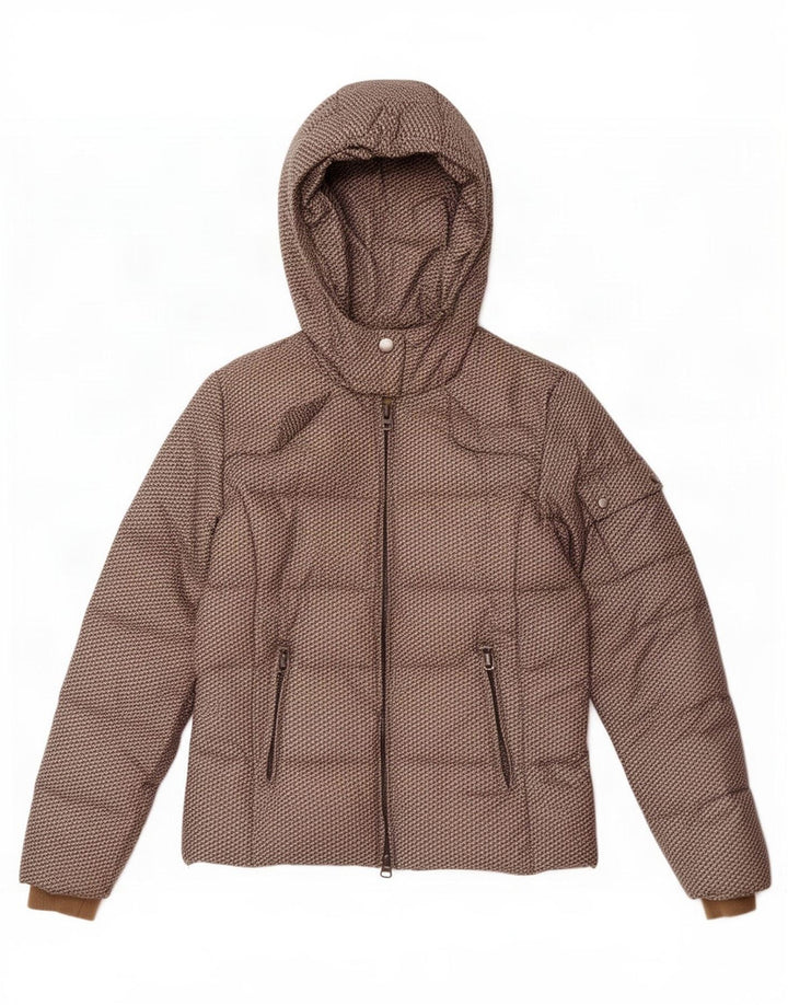 Marlboro Classics Chaqueta acolchada con capucha para mujer EU 42 Grande Gris Geométrico