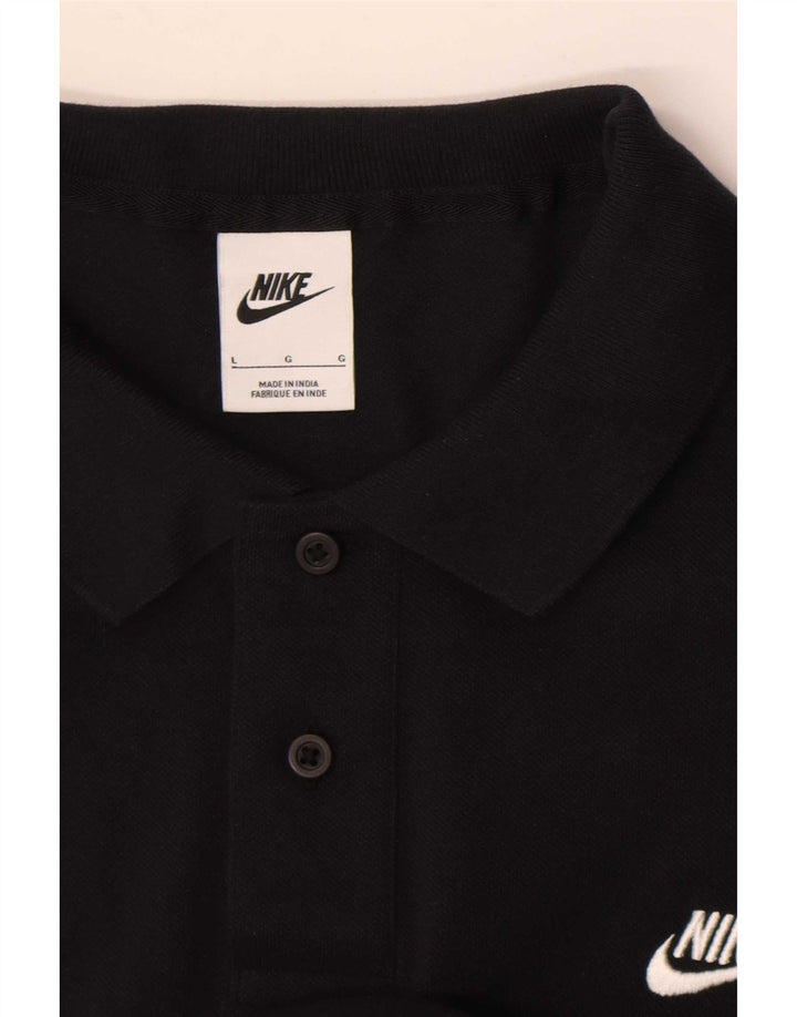 Nike Polo para hombre, talla grande, negro