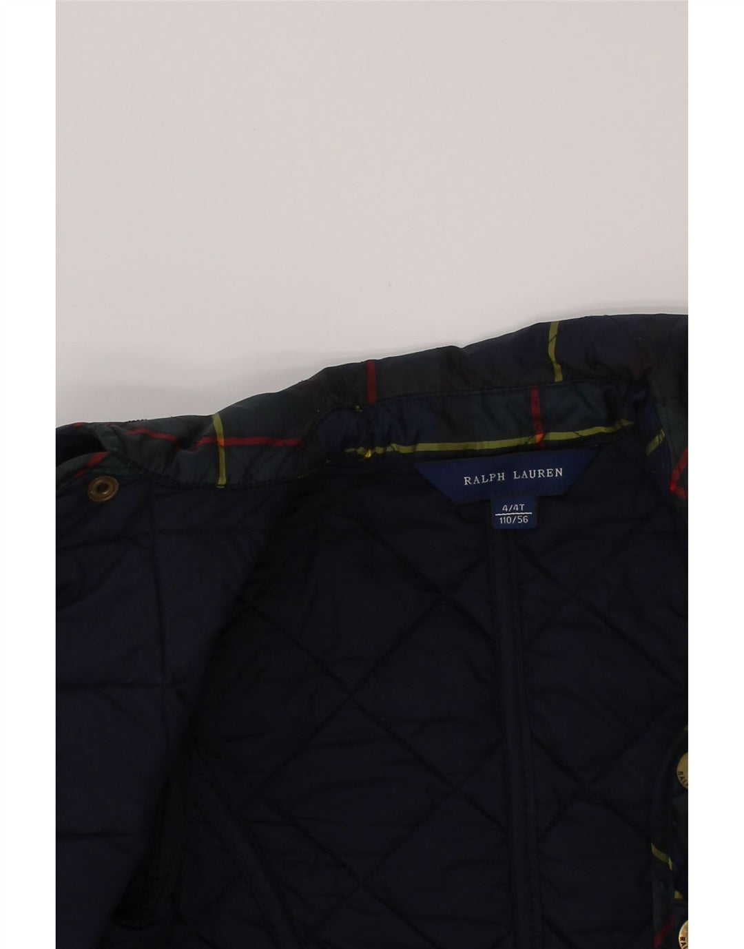 Ralph Lauren Chaqueta Acolchada Niña 3-4 Años Cuadros Azul Marino