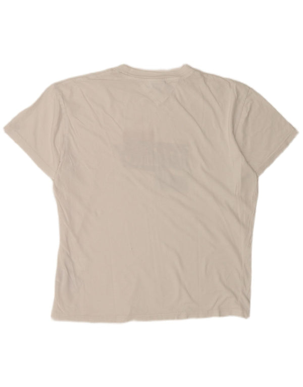 Tommy Hilfiger Camiseta gráfica para hombre Top Medium White Cotton