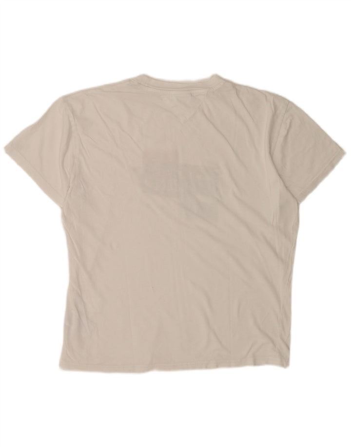 Tommy Hilfiger Camiseta gráfica para hombre Top Medium White Cotton