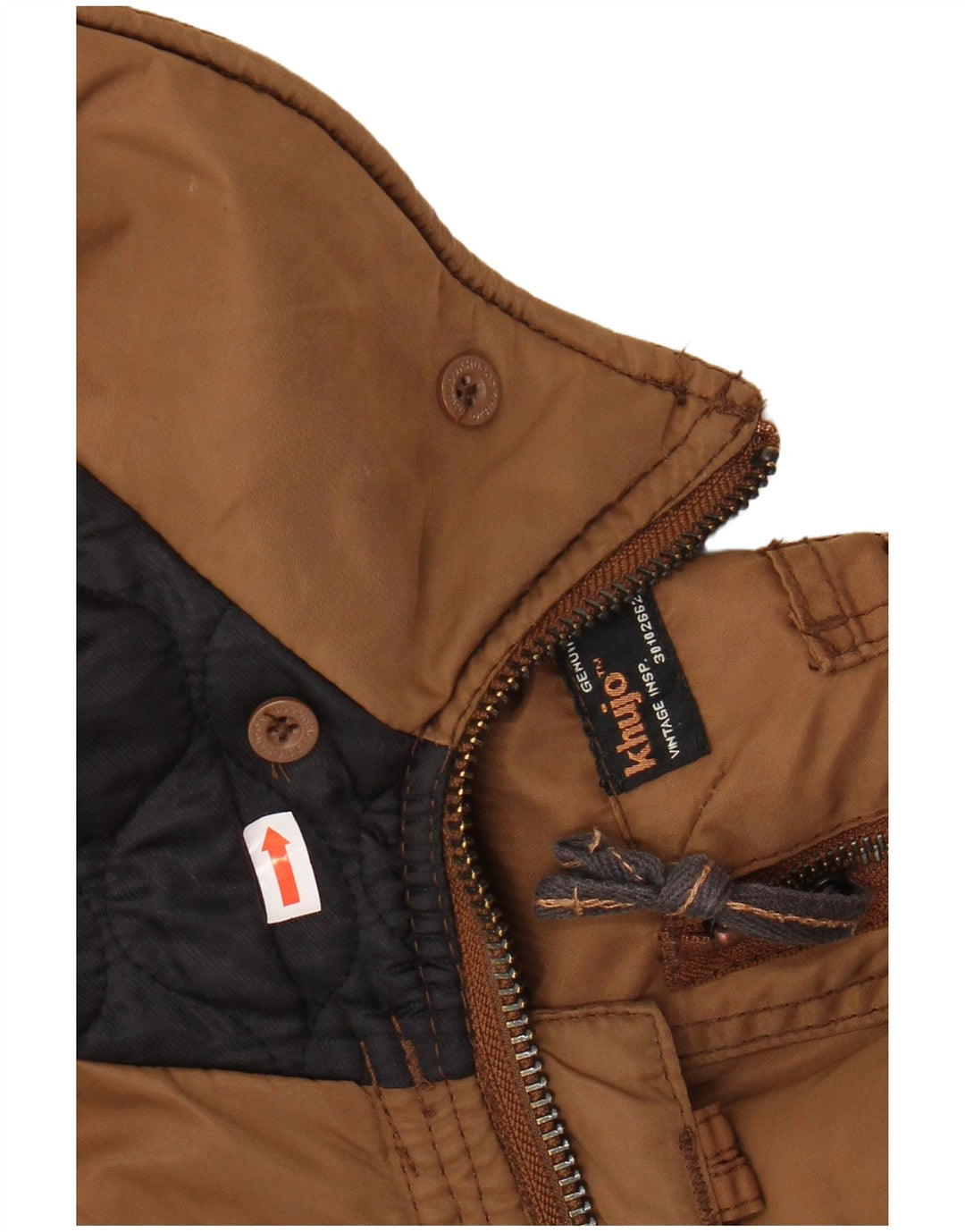 KHUJO Chaqueta Parka Militar con Capucha para Mujer UK 44 Poliéster Marrón Medio