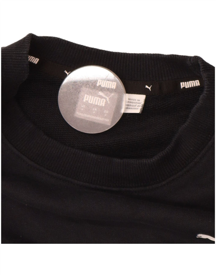 PUMA Sudadera con gráfico recortado extragrande para mujer UK 10 Small Black
