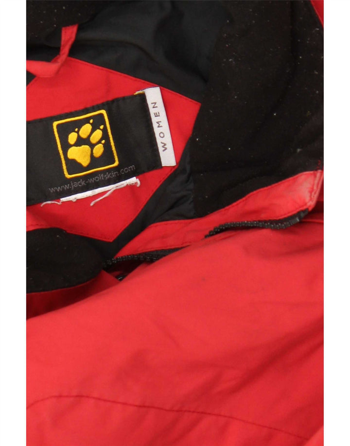 Jack Wolfskin Chaqueta impermeable para mujer UK 44 Grande Poliamida roja