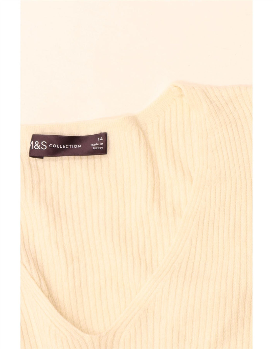 Marks & Spencer Suéter con Cuello en V para Mujer UK 40 Medium Off White