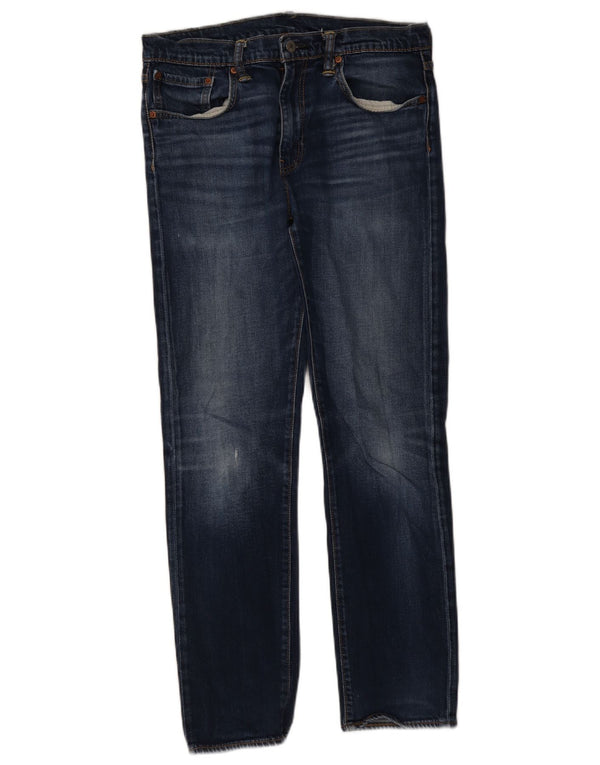 Levi's Vaqueros Rectos Desgastados Mujer W33 L32 Algodón Azul