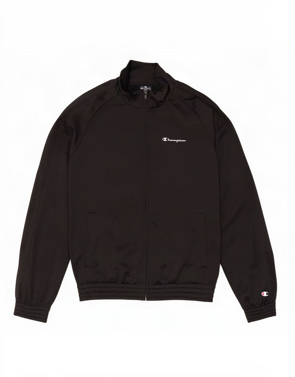 Champion Mens Chándal Top Chaqueta Pequeña Poliéster Negro