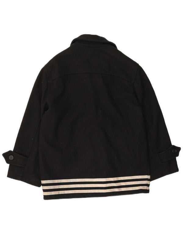 Abrigo vintage para hombre IT 50 lana grande a rayas negras