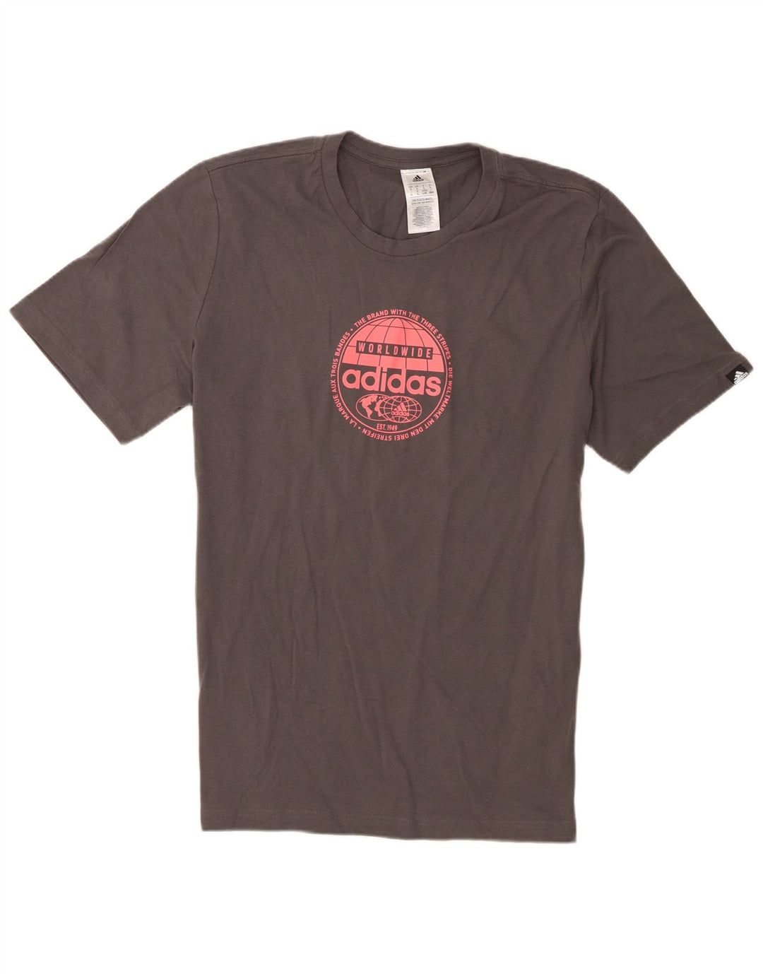 Adidas - Camiseta gráfica para hombre, talla grande, algodón gris