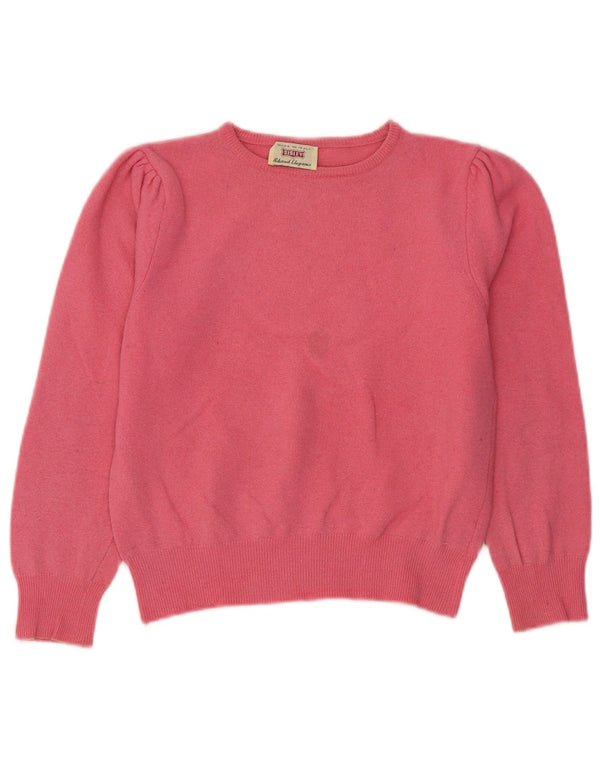 Sisley Suéter corto con cuello barco para mujer UK 6 XS Lana rosa