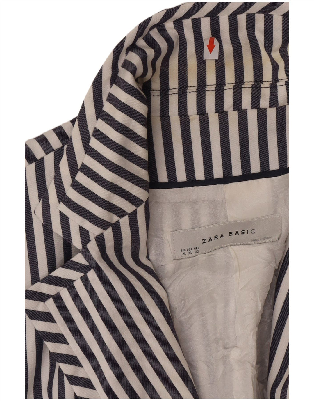 Zara Mujer Chaqueta Blazer De 2 Botones UK 40 XL Azul Marino Rayas