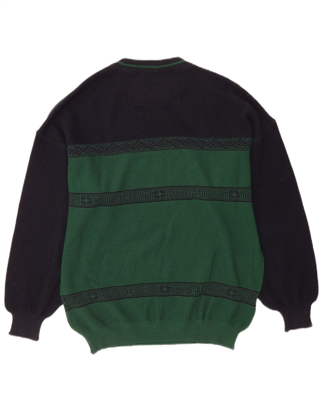Il Granchio Hombre Jersey Con Cuello Redondo Color Block Verde Medio