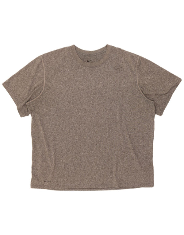 Nike Camiseta Dri Fit para hombre Top 2XL Poliéster moteado gris