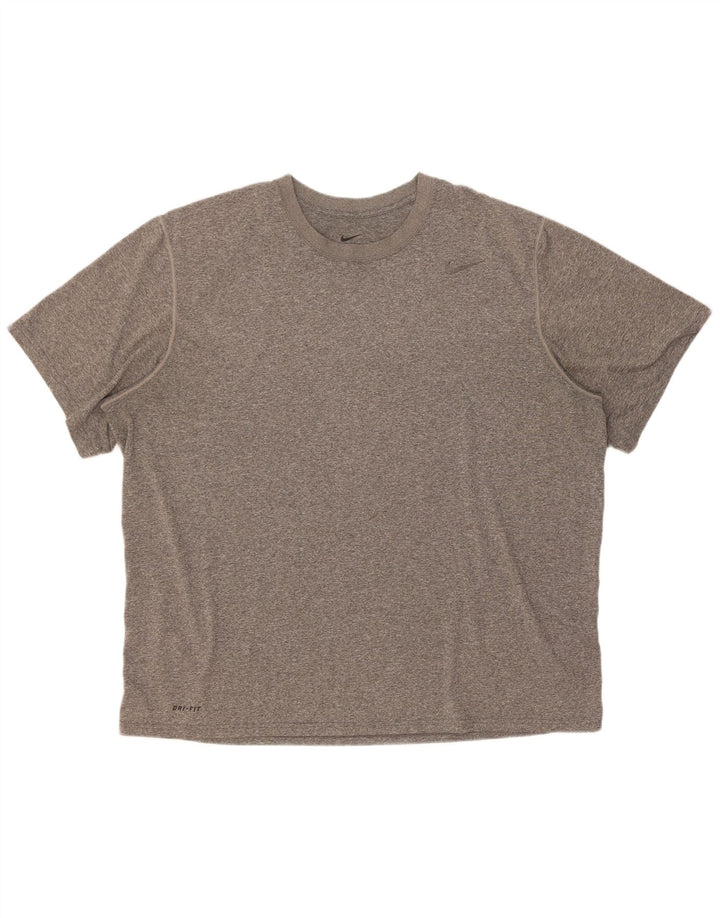 Nike Camiseta Dri Fit para hombre Top 2XL Poliéster moteado gris